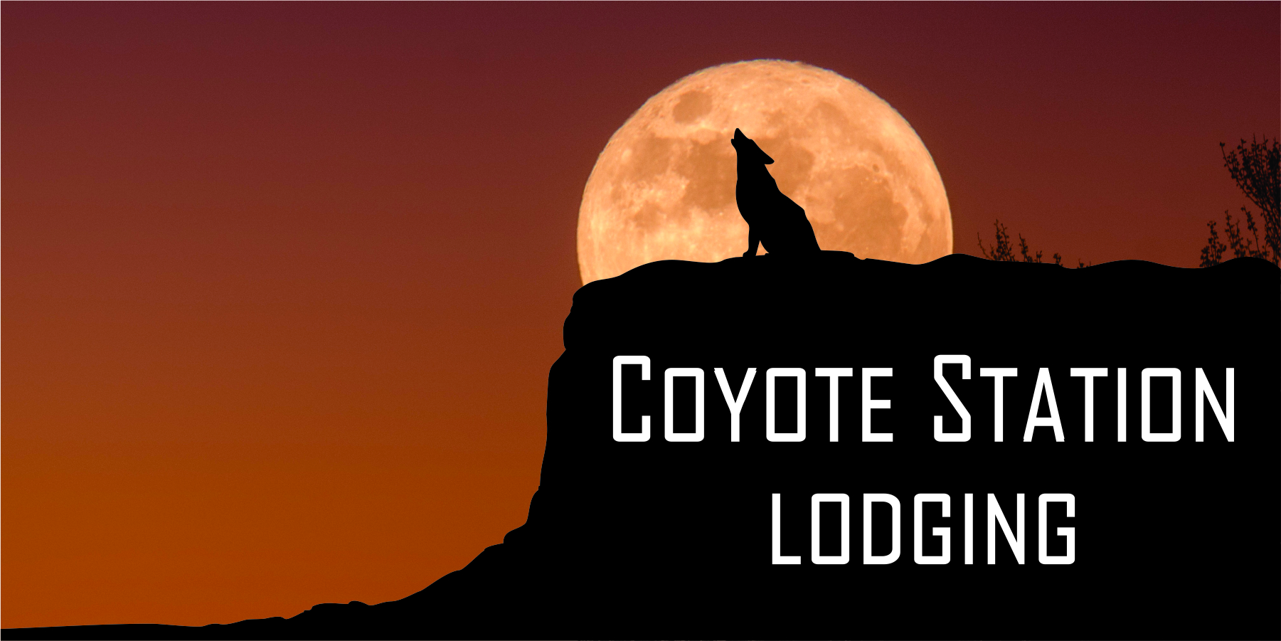 Coyote Station Lodging Logo Roundtop Texas