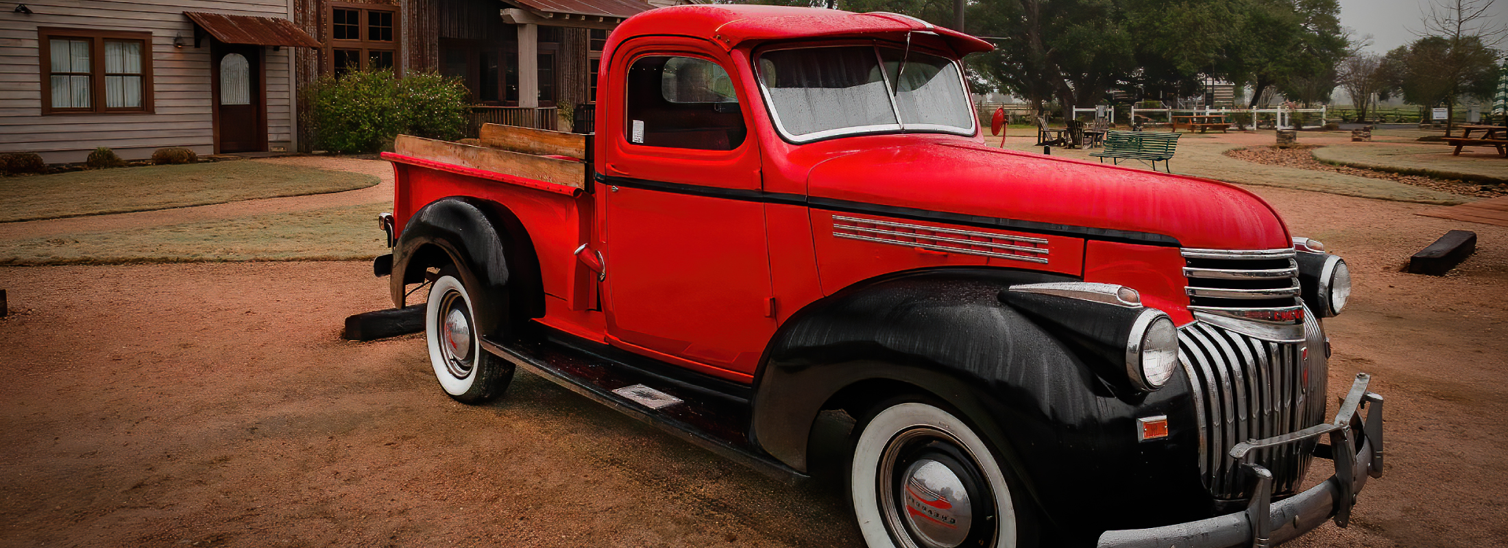 Darker-Red-Truck-and-Henkel-Hall Round Top Attractions | Round Top Hotel